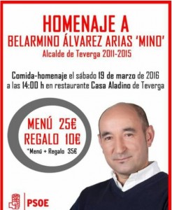 Cartel del homenaje a Mino Álvarez