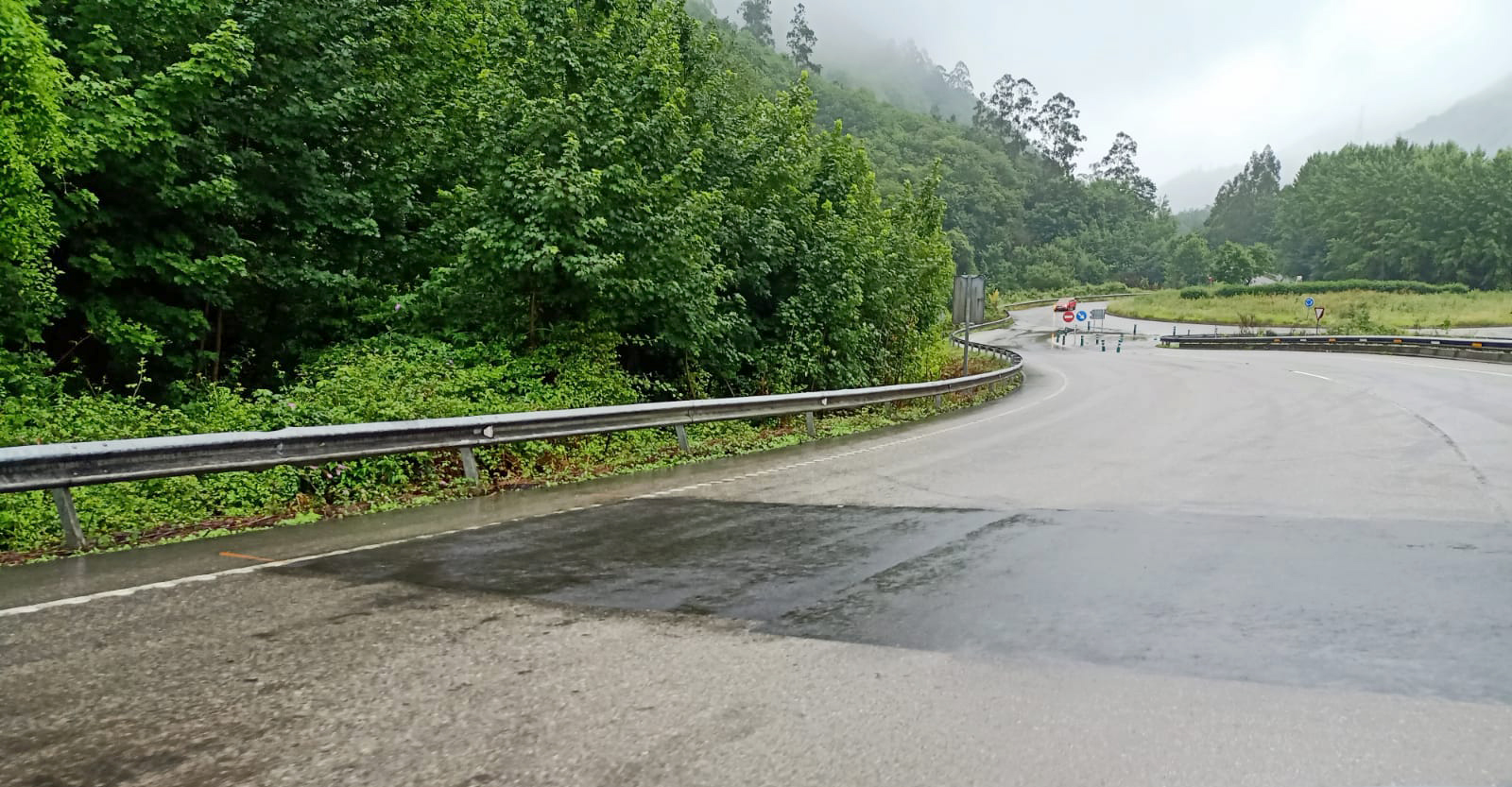 Primera obra de mejora de la salida de la autovía A-63 por Doriga después de 11 años