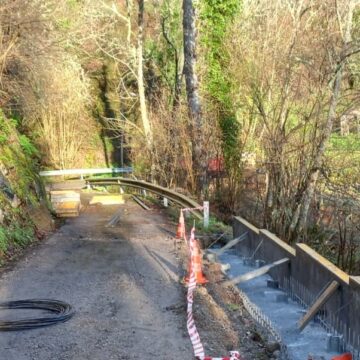 obra vial teverga Avanza la reparación del argayo del acceso a Infiesta, en Teverga