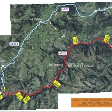 Cortes de tráfico en el corredor del Narcea para reparar el argayo de Calabazos