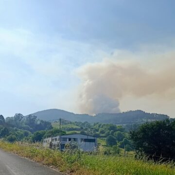 incendio Un incendio en La Cabruñana, en Grado, obliga a cortar la N-634